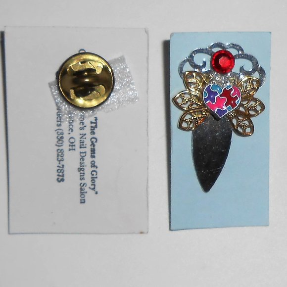 Lot of 2: Autism Puzzle Theme ❤️ Angel Tac Pins - Picture 8 of 15